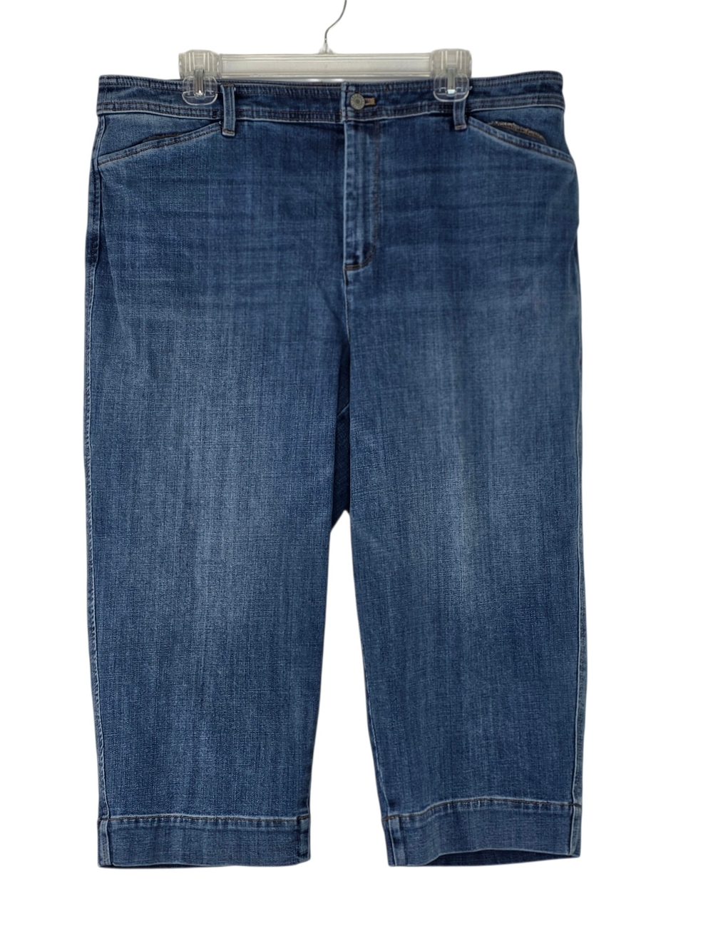 Talbots Wide Leg Crop Blue Medium Wash Jeans Size 18WP - Picture 2 of 11
